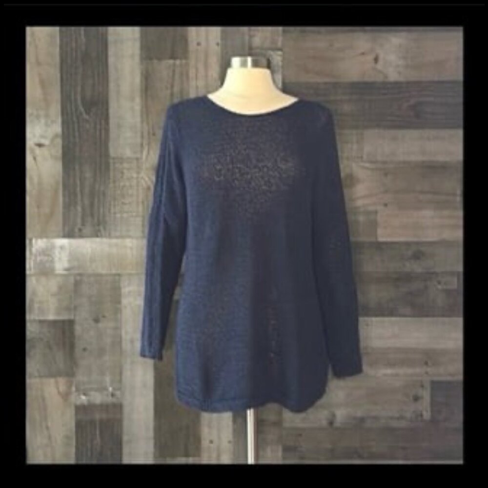 Rachel Zoe navy knit sweater XLarge dark feminine gorpcore classiccore academia